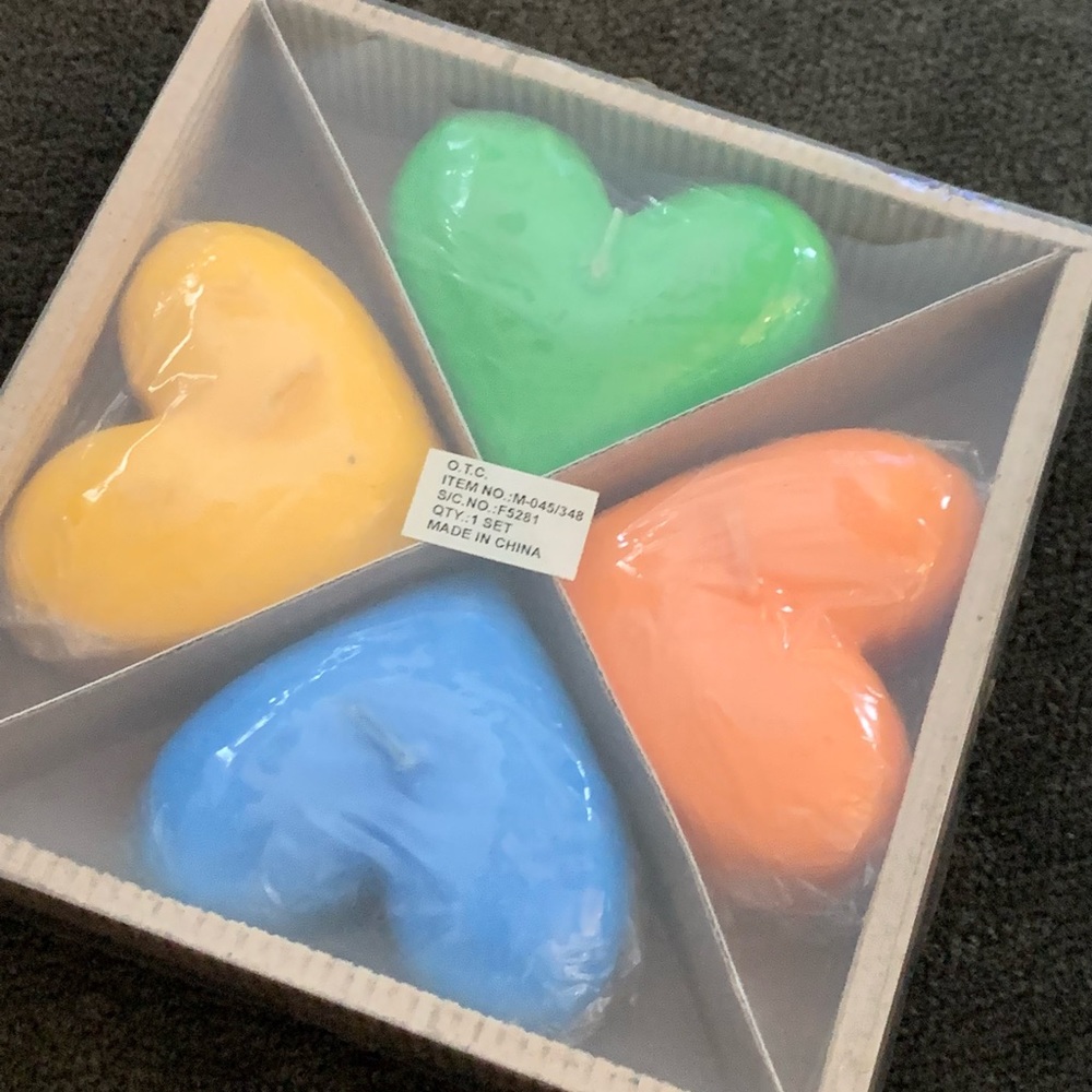 Floating Colored Heart Candles